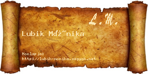 Lubik Mónika névjegykártya